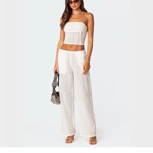 Edikted Women’s Lemon Lacey Cotton Pants XS